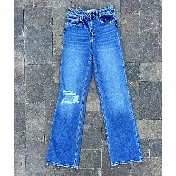 Flying Monkey high rise distressed wide leg jeans size 26x33.5" - Picture 3 of 4